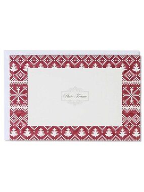 Carlton Cards Red Photo Merry Christmas Printed Cross Stitch Set 10 Envelopes